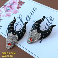 Retro Color Rhinestone Pearl Drip Glaze Gem Stitching Hit Color Earrings Jewelry Halloween Earrings main image 3