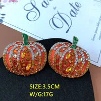 Retro Color Rhinestone Pearl Drip Glaze Gem Stitching Hit Color Earrings Jewelry Halloween Earrings main image 4