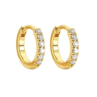 S925 Silver Needle Round Micro Inlaid Copper Ear Clip sku image 1