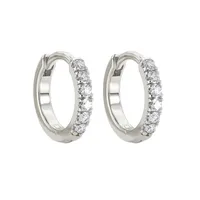 S925 Silver Needle Round Micro Inlaid Copper Ear Clip sku image 3
