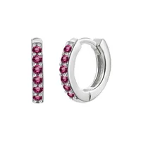 Cross-border Sterling Silver Needle Round Multi-color Ear Clip Ear Studs Simple Inlaid Zircon Personality Ins Geometric Trend Ear Buckle For Women sku image 4