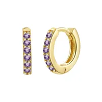 Cross-border Sterling Silver Needle Round Multi-color Ear Clip Ear Studs Simple Inlaid Zircon Personality Ins Geometric Trend Ear Buckle For Women sku image 5