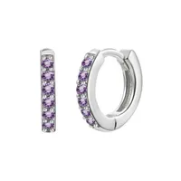Cross-border Sterling Silver Needle Round Multi-color Ear Clip Ear Studs Simple Inlaid Zircon Personality Ins Geometric Trend Ear Buckle For Women sku image 6