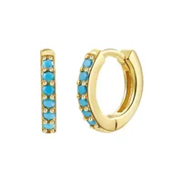 Cross-border Sterling Silver Needle Round Multi-color Ear Clip Ear Studs Simple Inlaid Zircon Personality Ins Geometric Trend Ear Buckle For Women sku image 7
