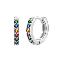 Cross-border Sterling Silver Needle Round Multi-color Ear Clip Ear Studs Simple Inlaid Zircon Personality Ins Geometric Trend Ear Buckle For Women sku image 9
