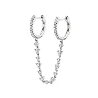 Cross-border Hot Selling Sterling Silver Needle One-piece Diamond Ear Chain Double Ring Ear Clip Fashion Trend Eardrop Earring Earrings For Women sku image 14