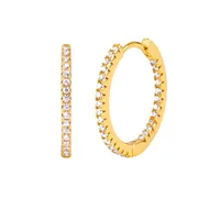 Cross-border S925 Silver Needle European And American Circle Multicolor Zircon Copper Ear Buckle sku image 1