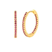 Cross-border S925 Silver Needle European And American Circle Multicolor Zircon Copper Ear Buckle sku image 3
