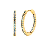 Cross-border S925 Silver Needle European And American Circle Multicolor Zircon Copper Ear Buckle sku image 16