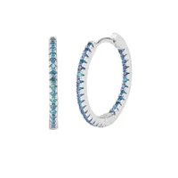 Cross-border S925 Silver Needle European And American Circle Multicolor Zircon Copper Ear Buckle sku image 15