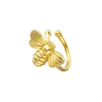 Retro Bee 18k Gold Copper Ear Clip Earrings Female Fashion Personality Trend Insect Ear Ring Ear Jewelry sku image 1