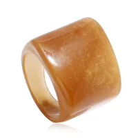 Korean Retro Resin Niche Design Index Finger Ring Fashion Temperament Simple Trend Acrylic Ring sku image 4