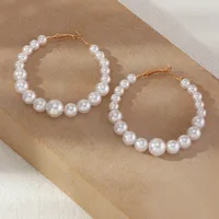 European And American Geometric Pearl Earrings Simple Large Earring sku image 1