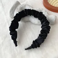 Autumn And Winter Velvet Korean Version Of The New Fold Simple Pure Color Headband sku image 7