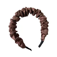 New Korean Satin Bubble Fold Headband Simple Solid Color Headband Wholesale sku image 1