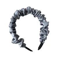 New Korean Satin Bubble Fold Headband Simple Solid Color Headband Wholesale sku image 3