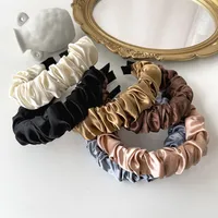 New Korean Satin Bubble Fold Headband Simple Solid Color Headband Wholesale main image 4