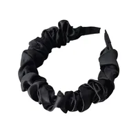 New Korean Satin Bubble Fold Headband Simple Solid Color Headband Wholesale main image 5