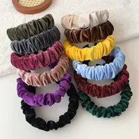 Autumn And Winter Velvet Korean Version Of The New Fold Simple Pure Color Headband main image 6