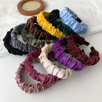 Autumn And Winter Velvet Korean Version Of The New Fold Simple Pure Color Headband main image 5
