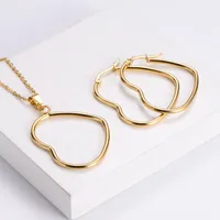 Stainless Steel 18K Gold Plated Korean Style Plating Heart Pendant Necklace main image 2