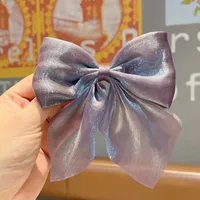 Pearl Satin Medium Bow Hairpin Back Head Hairpin Temperament Duckbill Clip Headdress sku image 2