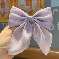 Pearl Satin Medium Bow Hairpin Back Head Hairpin Temperament Duckbill Clip Headdress sku image 3