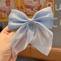 Pearl Satin Medium Bow Hairpin Back Head Hairpin Temperament Duckbill Clip Headdress sku image 4