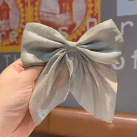 Pearl Satin Medium Bow Hairpin Back Head Hairpin Temperament Duckbill Clip Headdress sku image 6