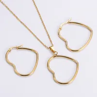 Stainless Steel 18K Gold Plated Korean Style Plating Heart Pendant Necklace sku image 1