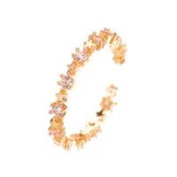 Sweet Open Copper Inlaid Zircon Simple Five-pointed Star Ring sku image 2