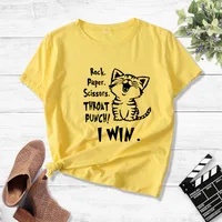 Creative Cartoon Cat Letter Printing Casual Short-sleeved T-shirt Women main image 1