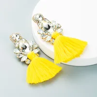 Bohemian Style Glass Diamond Diamond Trousers Tassel Earrings Personality Earrings main image 4
