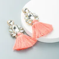 Bohemian Style Glass Diamond Diamond Trousers Tassel Earrings Personality Earrings main image 3