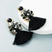 Bohemian Style Glass Diamond Diamond Trousers Tassel Earrings Personality Earrings main image 2