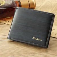 New Men's Wallet Korean-style Short Wallet Glossy Wallet Fashion Loose-leaf Soft Leather Beauty Wallet Factory Wholesale sku image 2