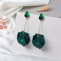Retro European And American Style Red Petal Leaf Earrings sku image 6