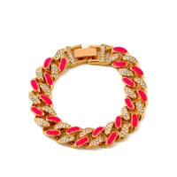 New Style Bracelet Color Thick Chain Bracelet Jewelry Hip-hop Diamond-studded Bracelet main image 2