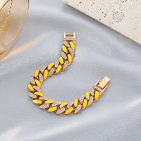 New Style Bracelet Color Thick Chain Bracelet Jewelry Hip-hop Diamond-studded Bracelet main image 3