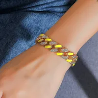 New Style Bracelet Color Thick Chain Bracelet Jewelry Hip-hop Diamond-studded Bracelet main image 4