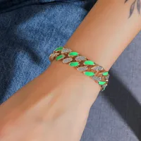 New Style Bracelet Color Thick Chain Bracelet Jewelry Hip-hop Diamond-studded Bracelet main image 5