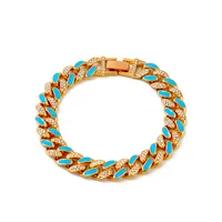 New Style Bracelet Color Thick Chain Bracelet Jewelry Hip-hop Diamond-studded Bracelet sku image 6