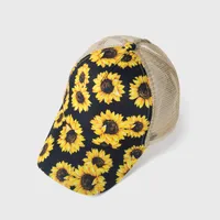 New Style Baseball Cap Men And Women Fashion Print Sunflower Mesh Hat main image 4