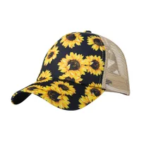 New Style Baseball Cap Men And Women Fashion Print Sunflower Mesh Hat main image 5