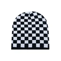 Autumn And Winter Warm Hat Female Fashion Retro Houndstooth Knitted Hat main image 5