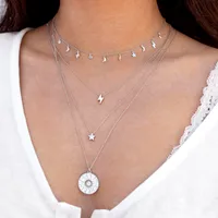 S925 Silver New Necklace Star Moon Lightning Pendant Necklace Fashion Simple Clavicle Chain main image 4