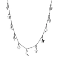 S925 Silver New Necklace Star Moon Lightning Pendant Necklace Fashion Simple Clavicle Chain main image 5