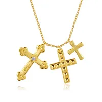 S925 Cross Multi-layer Pendant Hip-hop Retro Necklace Pendant Jewelry main image 1