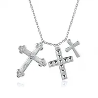 S925 Cross Multi-layer Pendant Hip-hop Retro Necklace Pendant Jewelry main image 2
