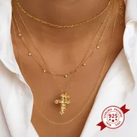 S925 Cross Multi-layer Pendant Hip-hop Retro Necklace Pendant Jewelry main image 3